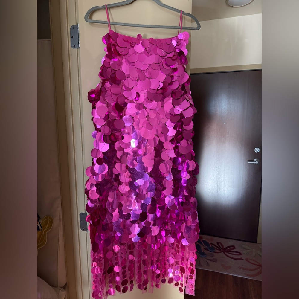 Nasty Gal Hot Pink Sequin Dress